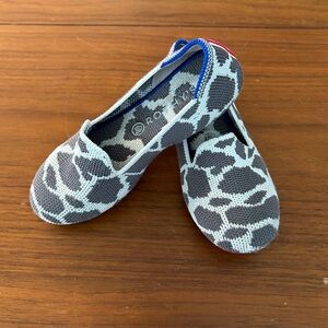 Rothy's Kids Toddler Ballet Flat Slip-on Loafer, Cowgirl Cow Print, Size 10